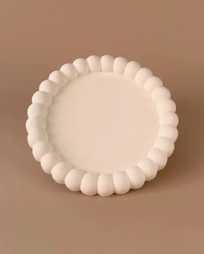 Minimalistická sádrová podložka - Barva: Bílá